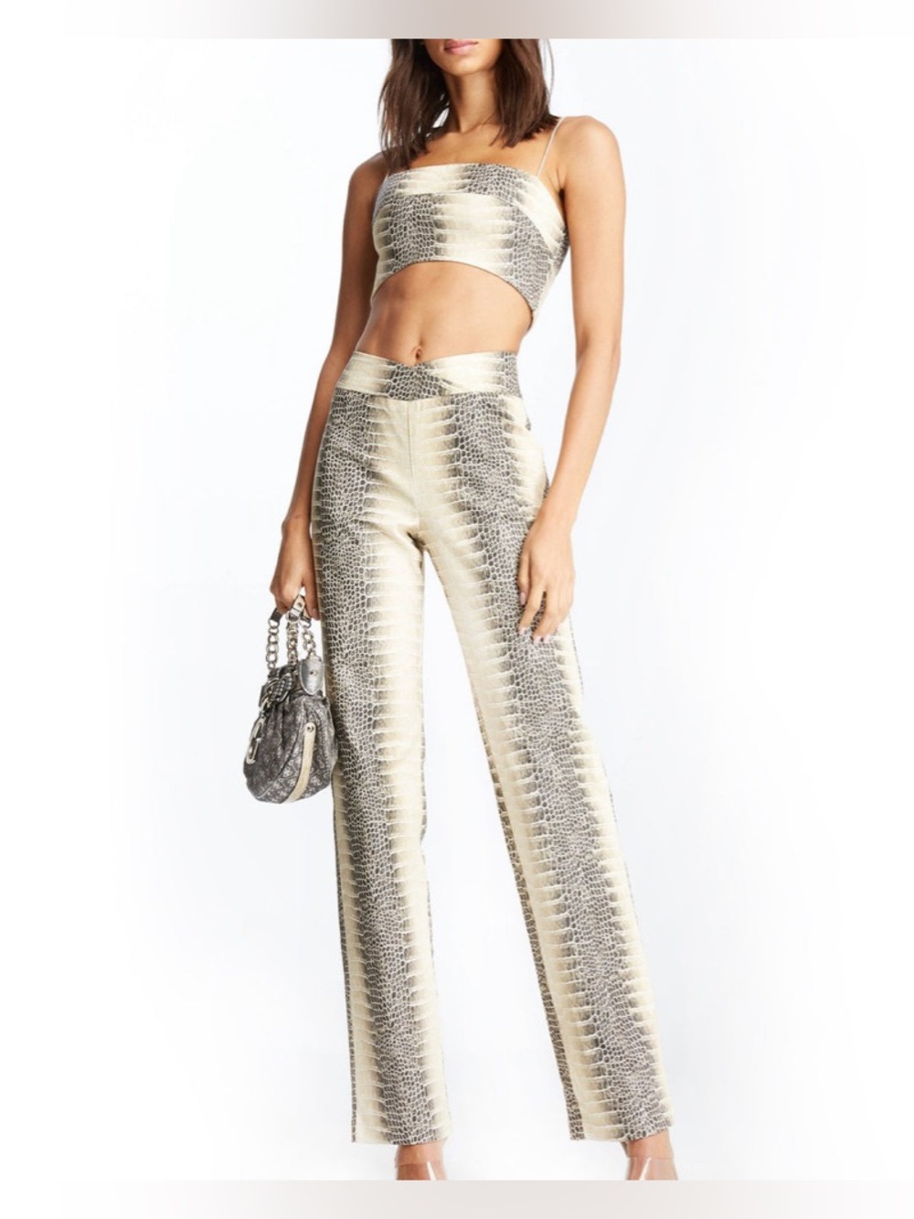 I.AM.GIA Seala Pants L Snakeskin Crocodile Print Y2K Straight Leg